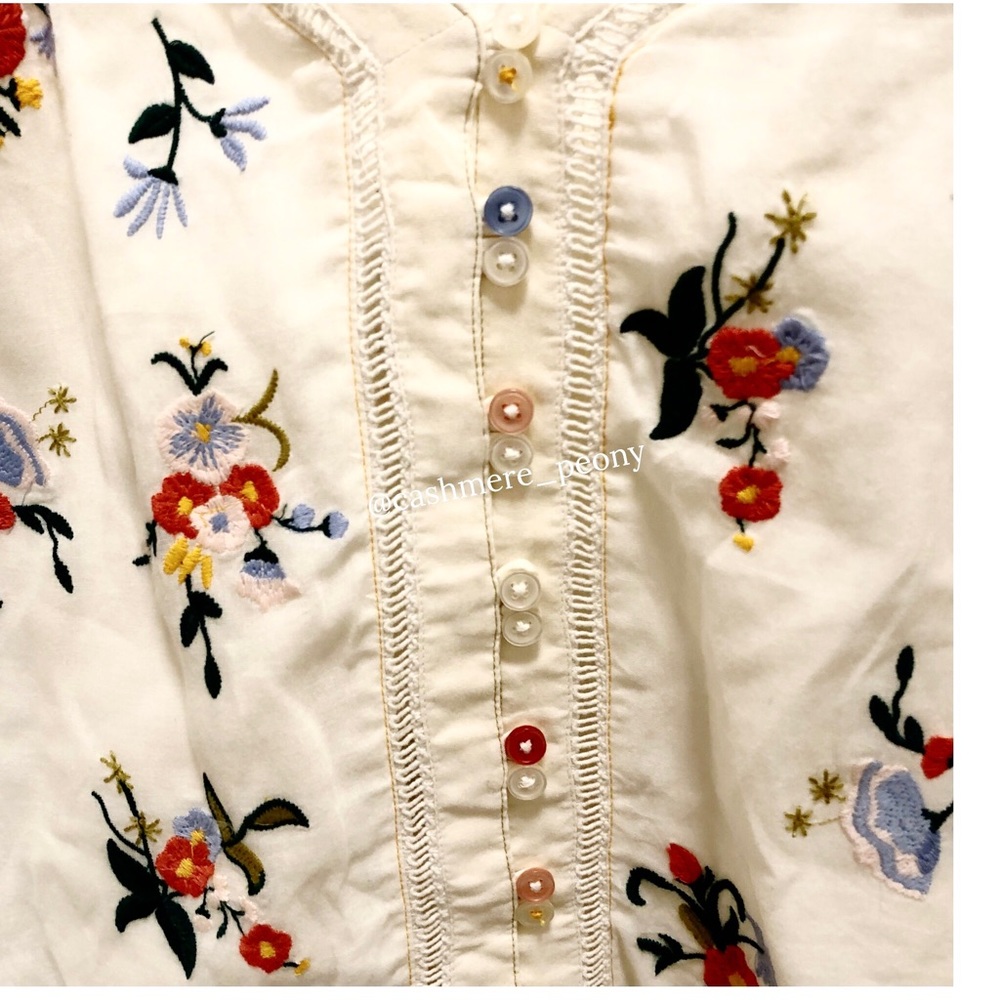 Anthropologie Faye Tank Floral Embroidered EUC - Picture 4 of 7